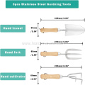 3pcs stainless steel Garden Tool Set heavy duty garden hand tools set Hand rake Hand Fork Trowel agricultural tools